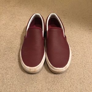 Maroon slip on vans